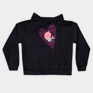 Cute mum and baby whales Kids Hoodie